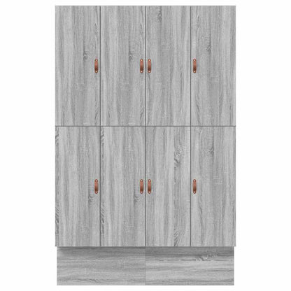 vidaXL Storage Bed Frame Grey Sonoma 140 cm Engineered Wood