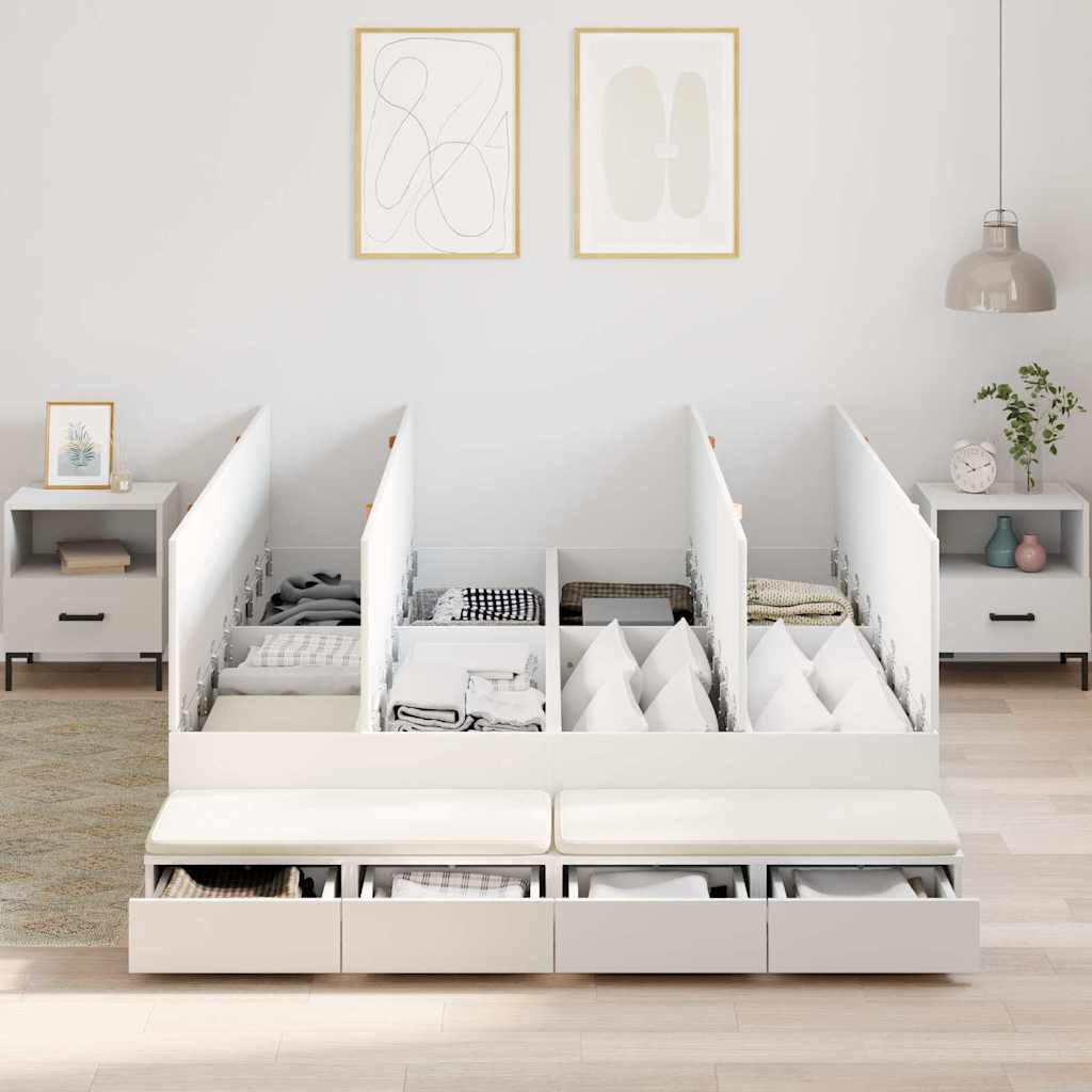 vidaXL Storage Bed Frame with Drawer White 135 cm Engineered Wood