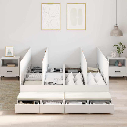vidaXL Storage Bed Frame with Drawer White 135 cm Engineered Wood