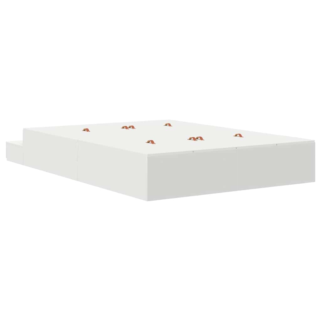 vidaXL Storage Bed Frame with Drawer White 135 cm Engineered Wood
