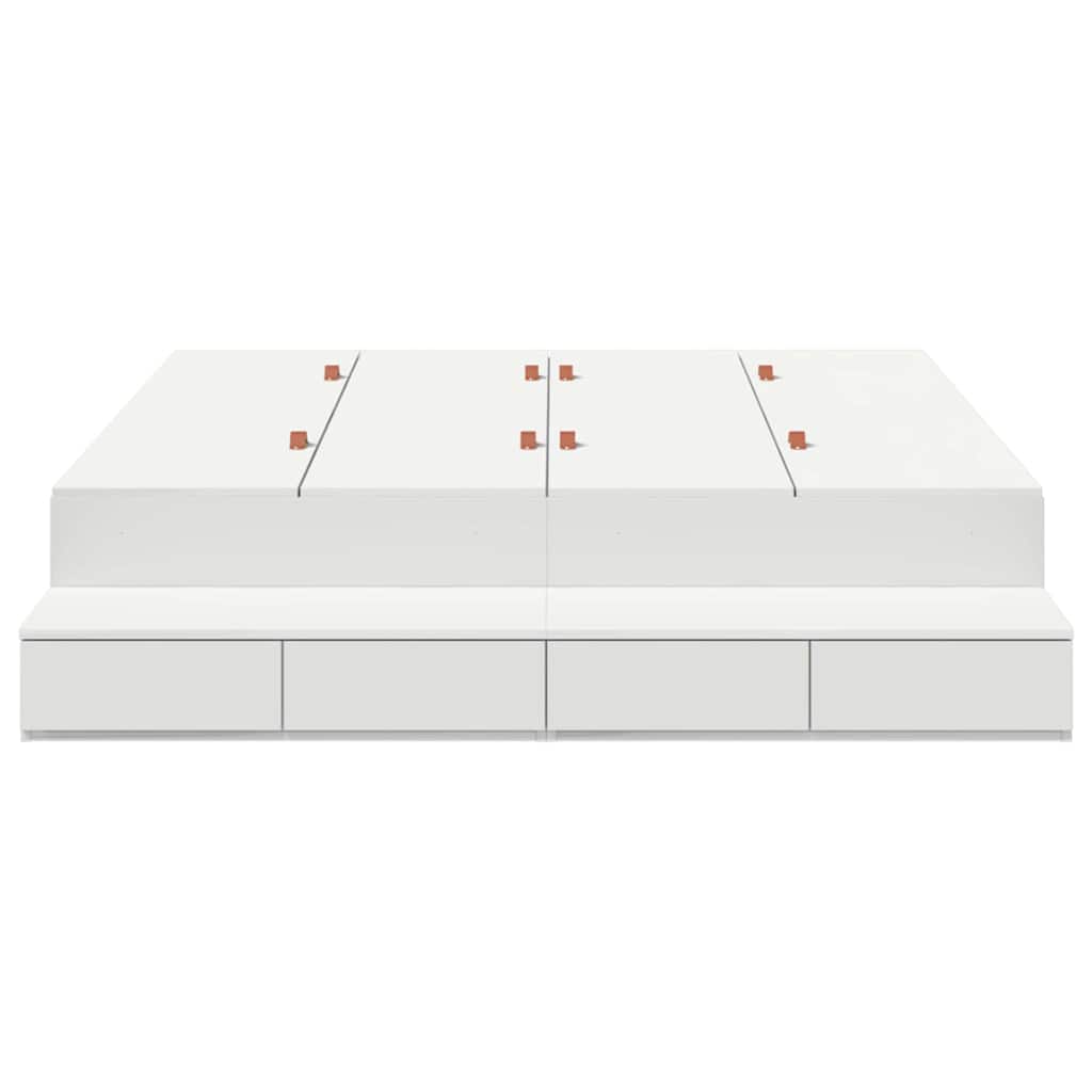 vidaXL Storage Bed Frame with Drawer White 135 cm Engineered Wood