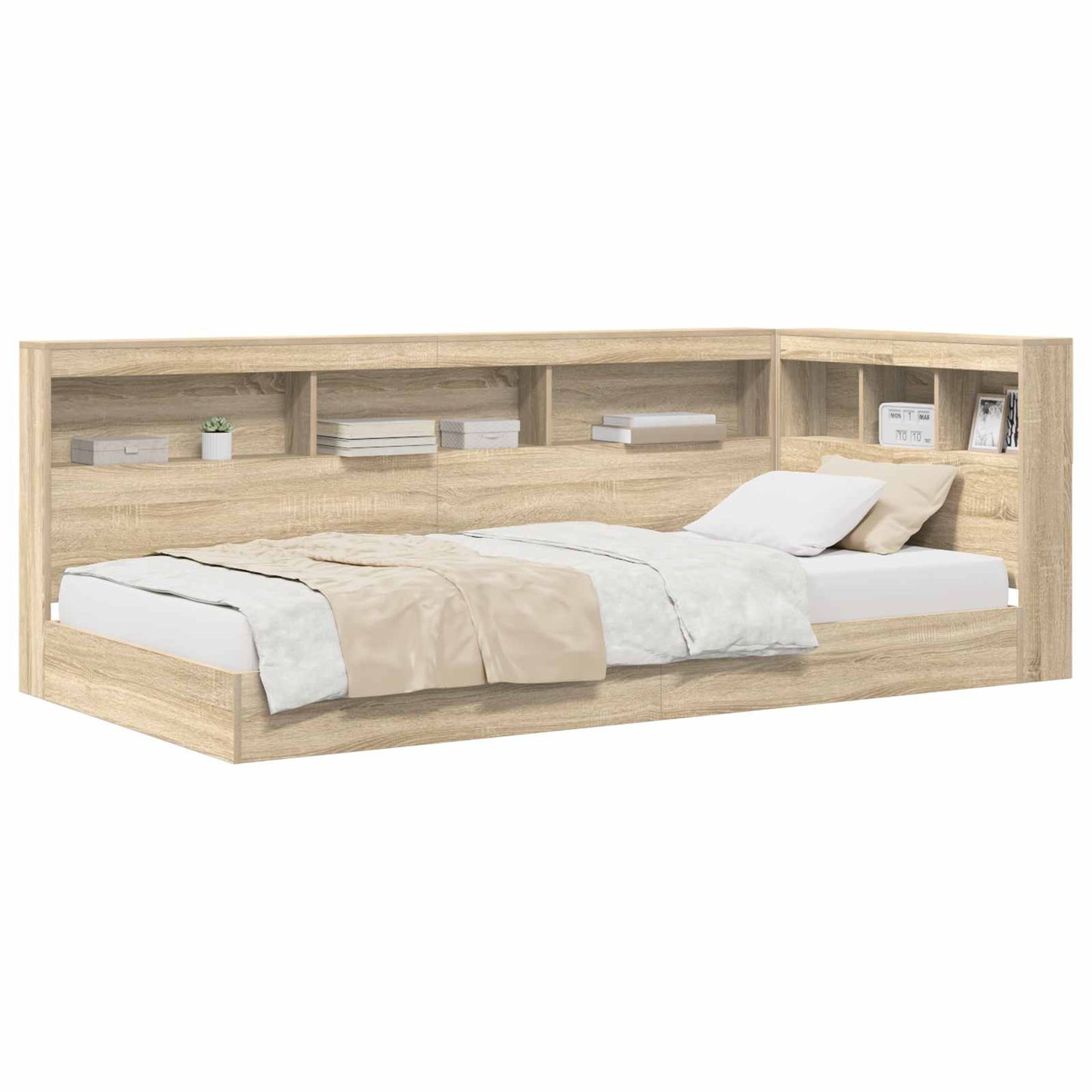 vidaXL Bookcase Bed Sonoma oak 100 x 200 cm Engineered wood