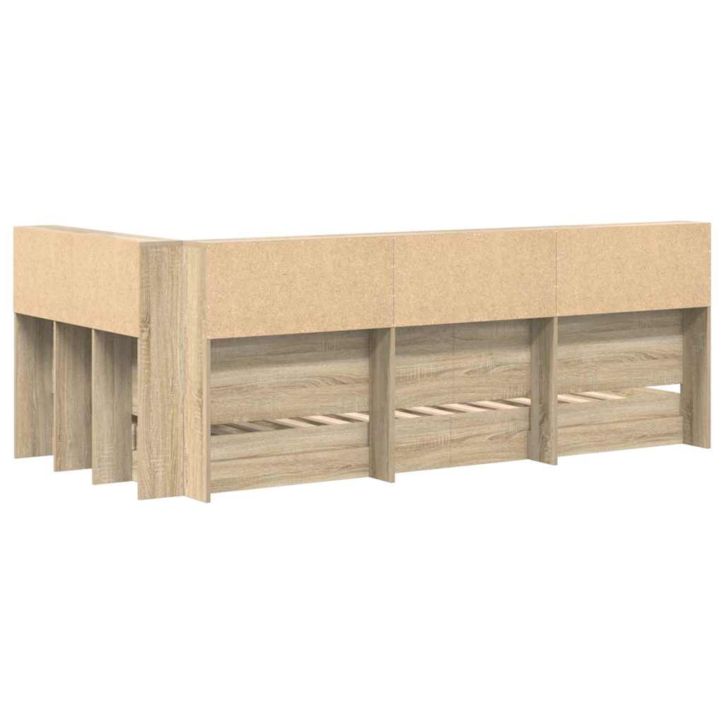vidaXL Bookcase Bed Sonoma oak 100 x 200 cm Engineered wood