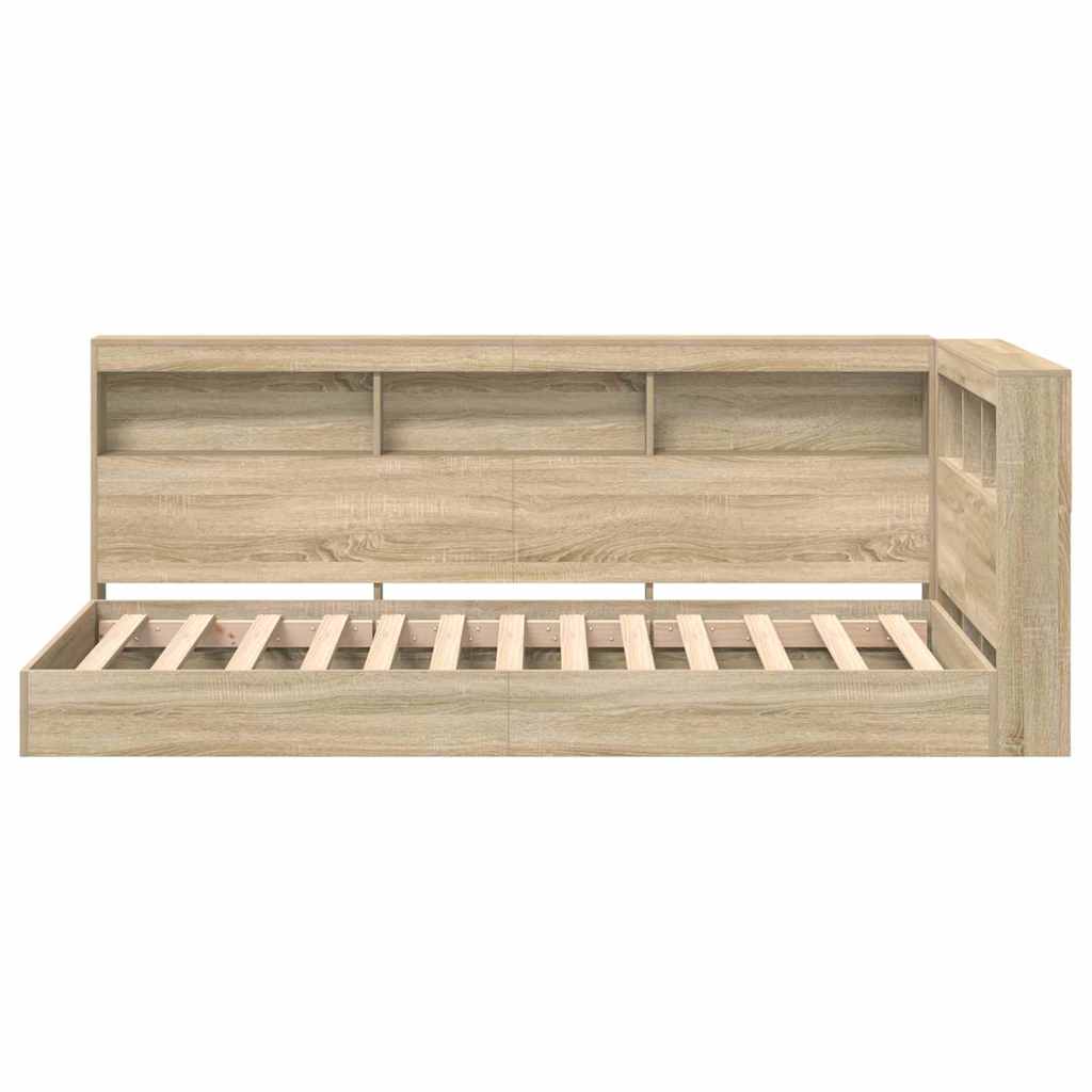 vidaXL Bookcase Bed Sonoma oak 100 x 200 cm Engineered wood