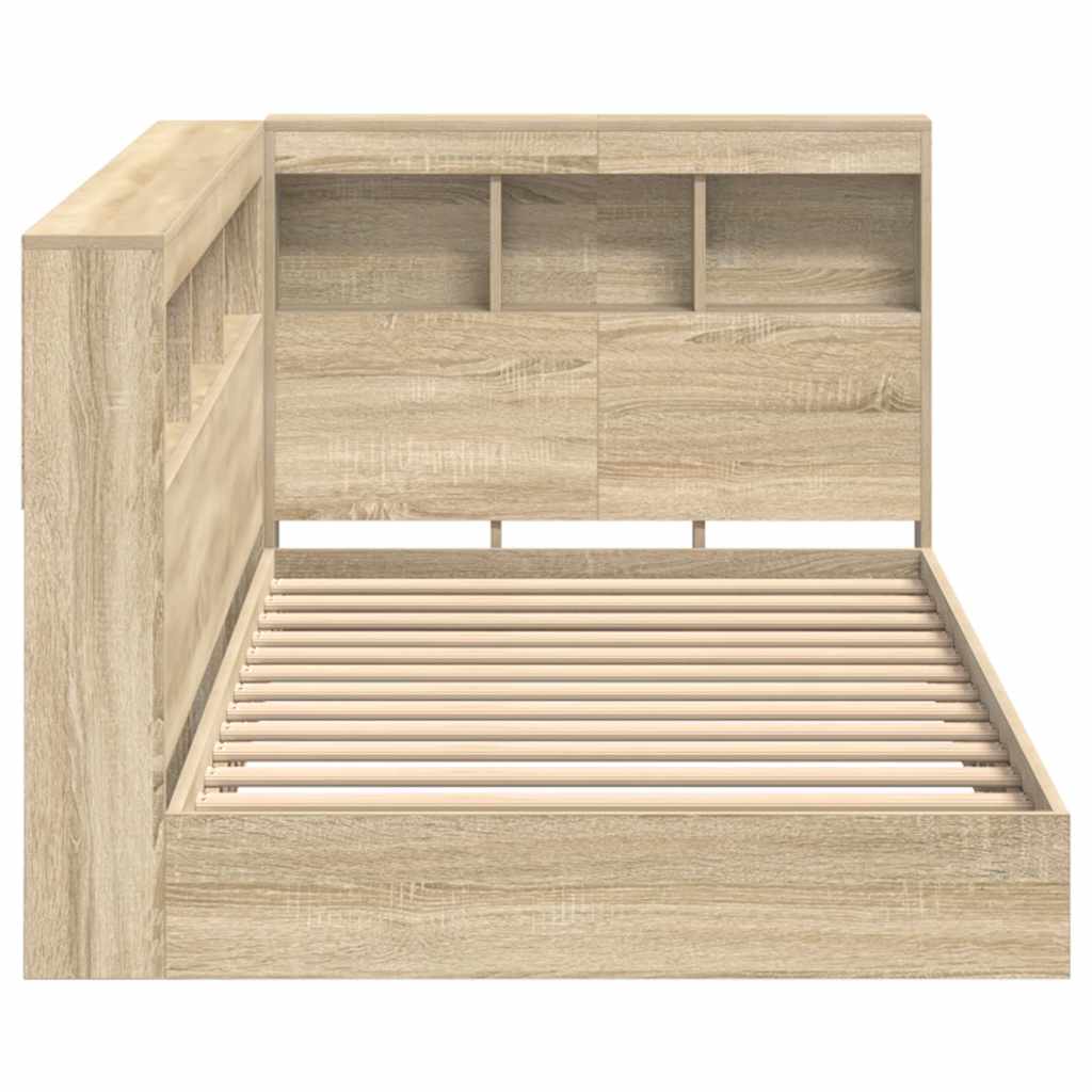 vidaXL Bookcase Bed Sonoma oak 100 x 200 cm Engineered wood