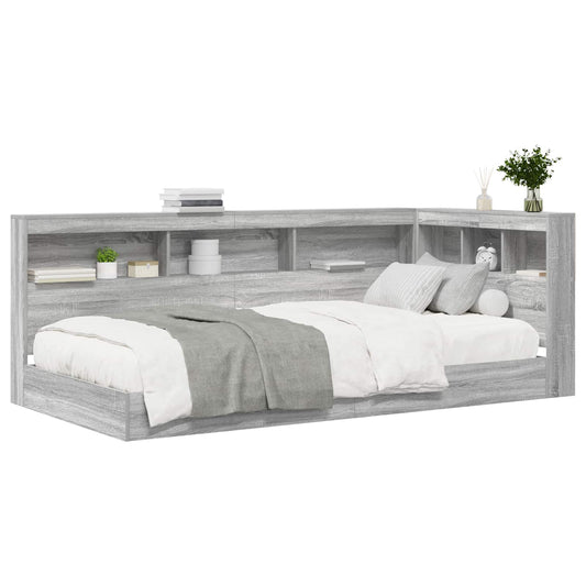 vidaXL Bookcase Bed Grey sonoma 100 x 200 cm Engineered wood