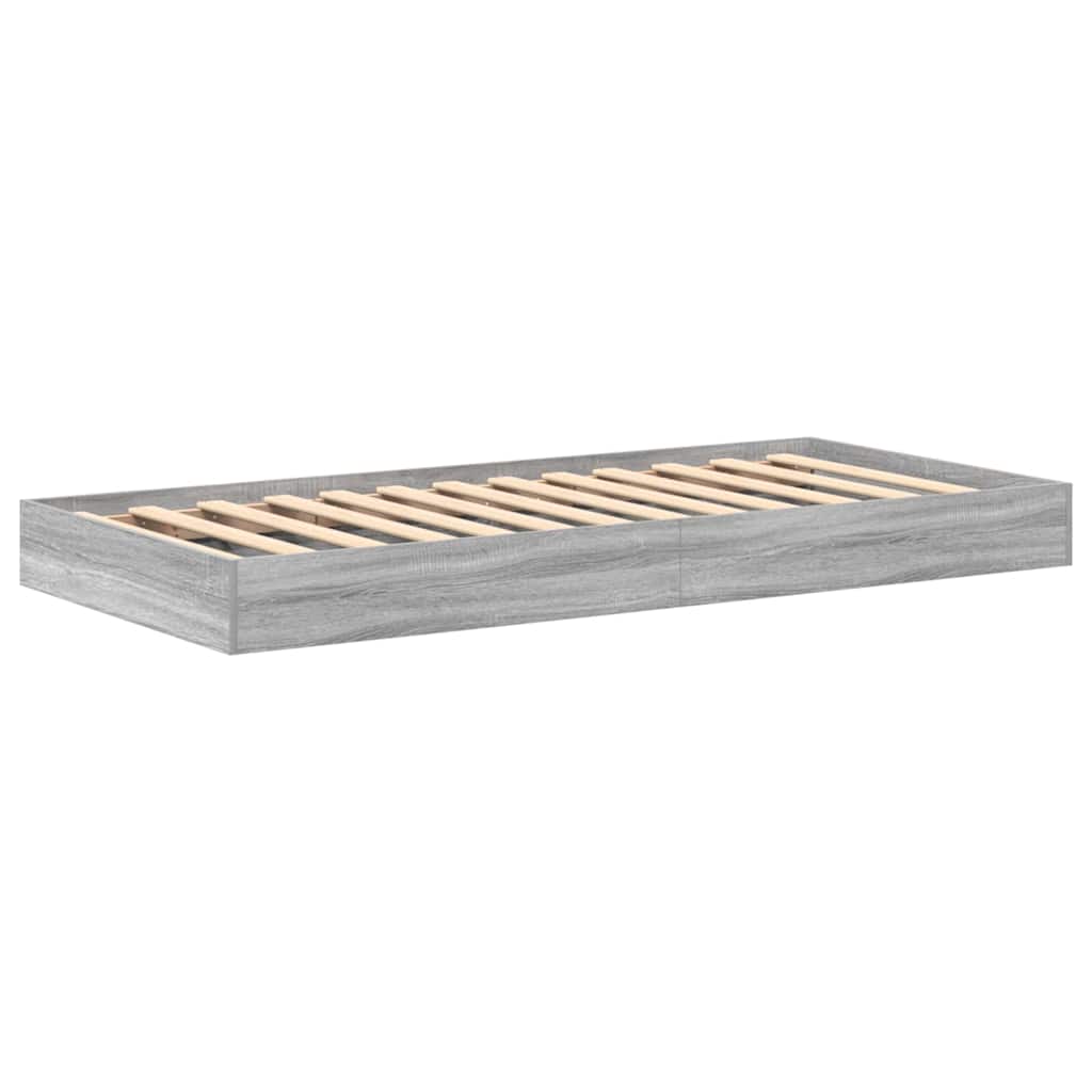 vidaXL Bookcase Bed Grey sonoma 100 x 200 cm Engineered wood