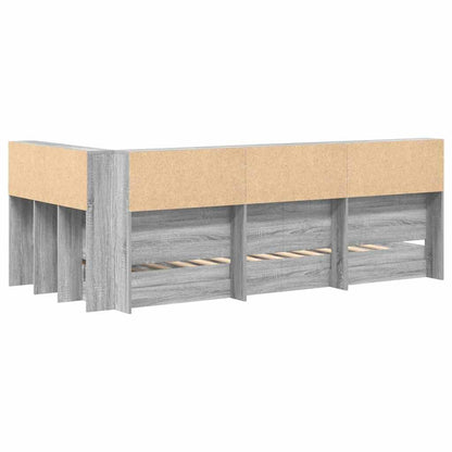 vidaXL Bookcase Bed Grey sonoma 100 x 200 cm Engineered wood