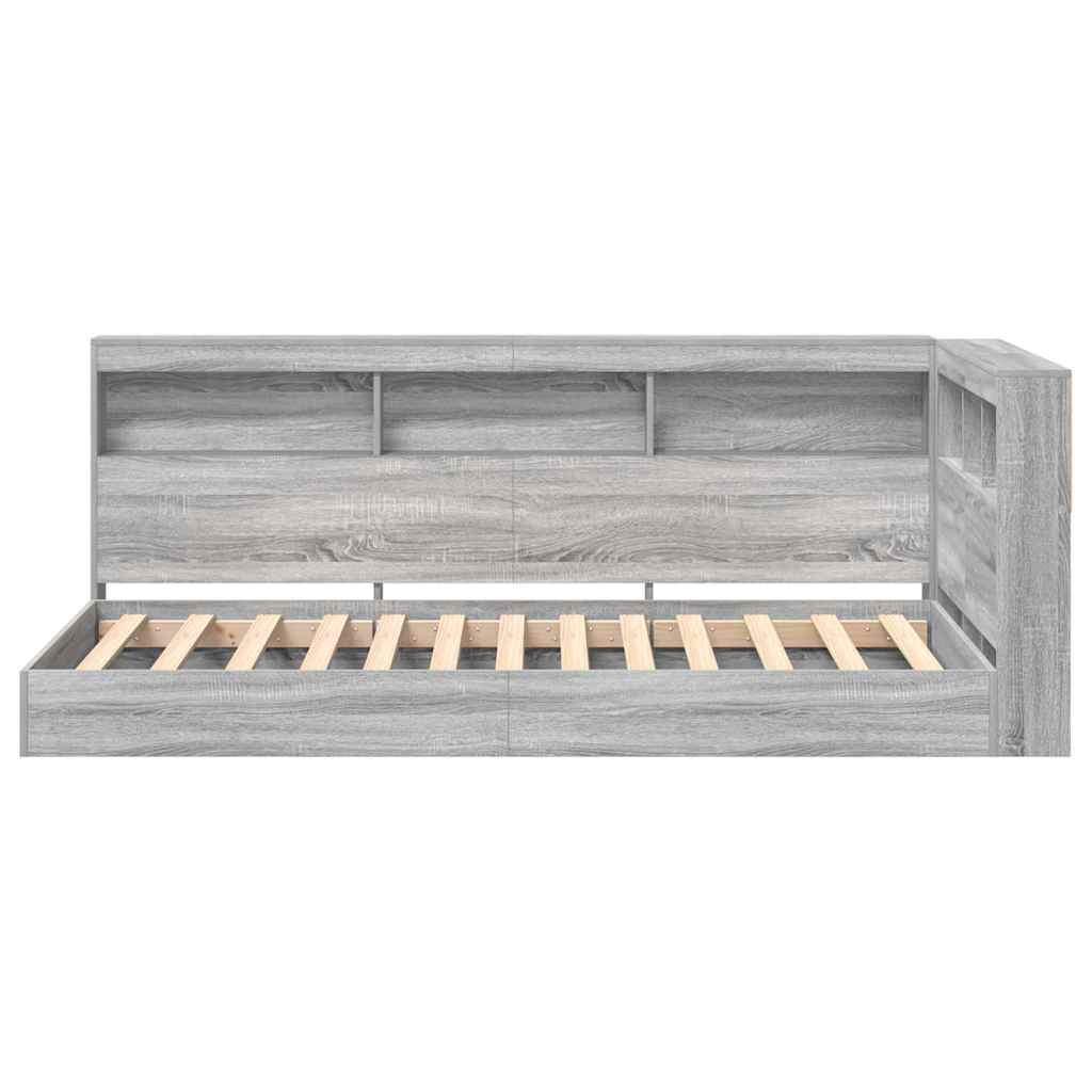 vidaXL Bookcase Bed Grey sonoma 100 x 200 cm Engineered wood