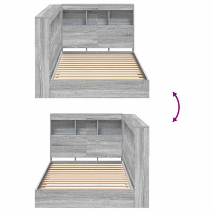 vidaXL Bookcase Bed Grey sonoma 100 x 200 cm Engineered wood