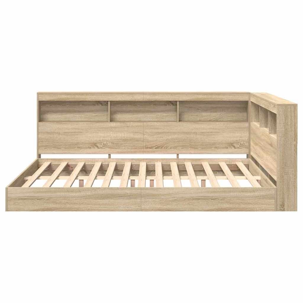 vidaXL Bookcase Bed Sonoma oak 140 x 200 cm Engineered wood
