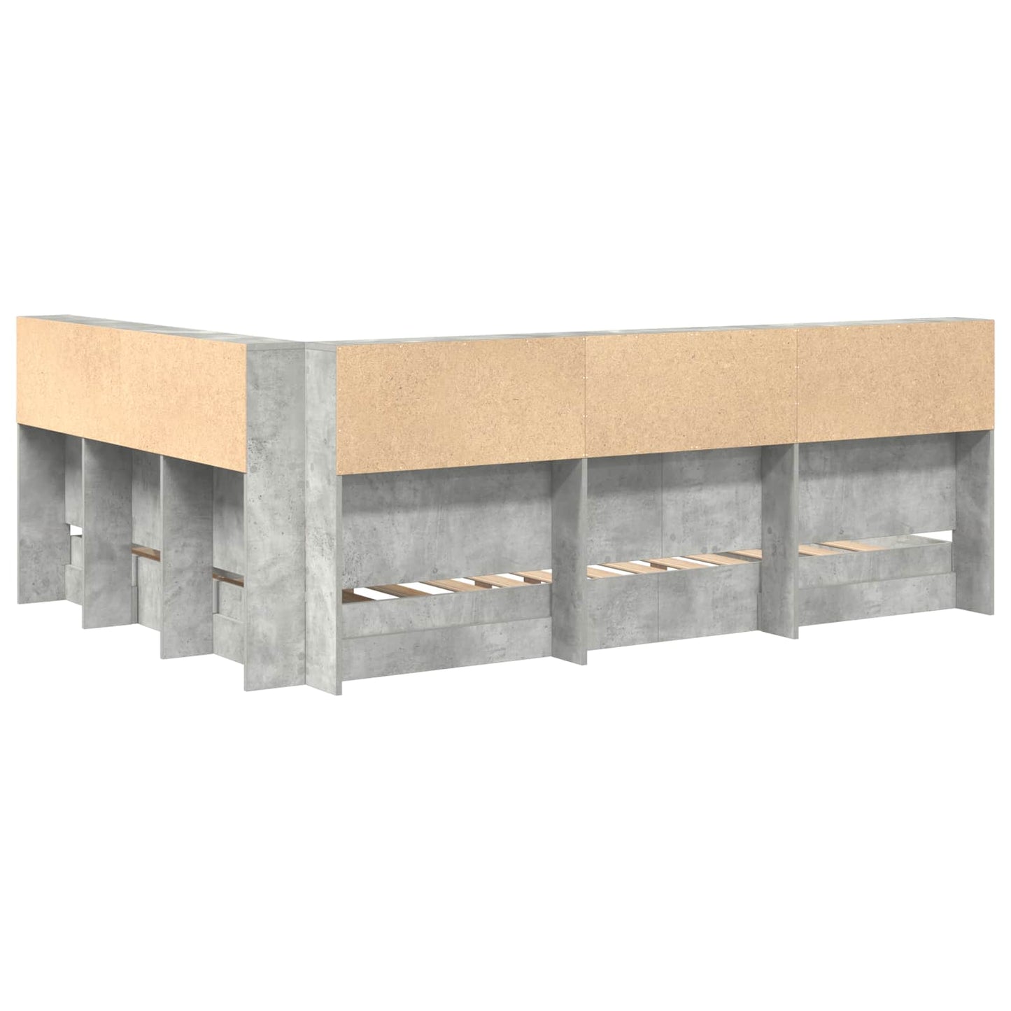 vidaXL Bookcase Bed Concrete grey 140 x 200 cm Engineered wood