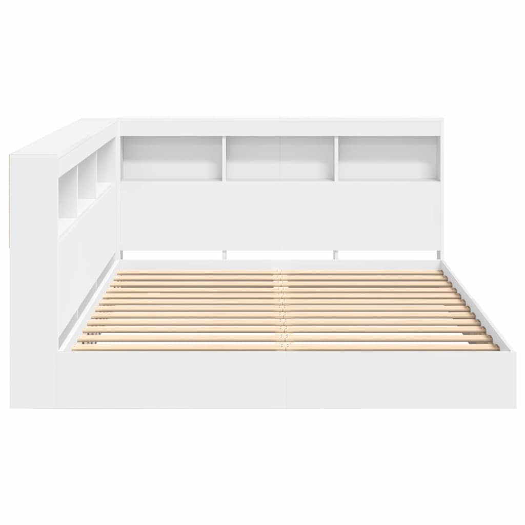 vidaXL Bookcase Bed with Headboard White 150 x 200 cm Engineered wood