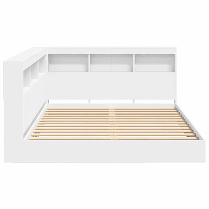 vidaXL Bookcase Bed with Headboard White 150 x 200 cm Engineered wood