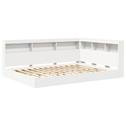 vidaXL Bookcase Bed with Shelf White 160 x 200 cm Engineered Wood