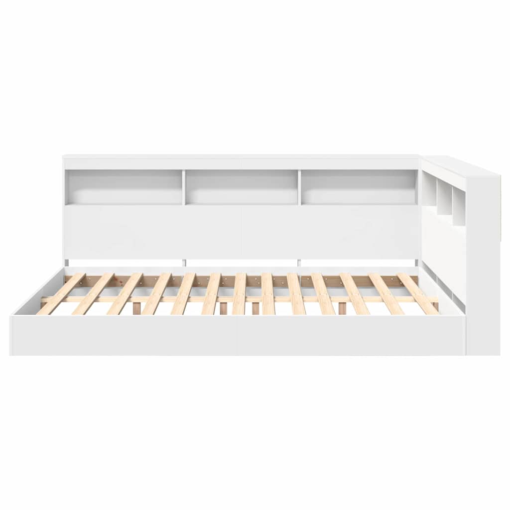 vidaXL Bookcase Bed with Shelf White 160 x 200 cm Engineered Wood