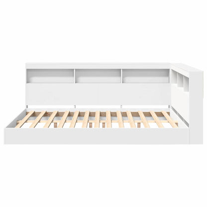 vidaXL Bookcase Bed with Shelf White 160 x 200 cm Engineered Wood