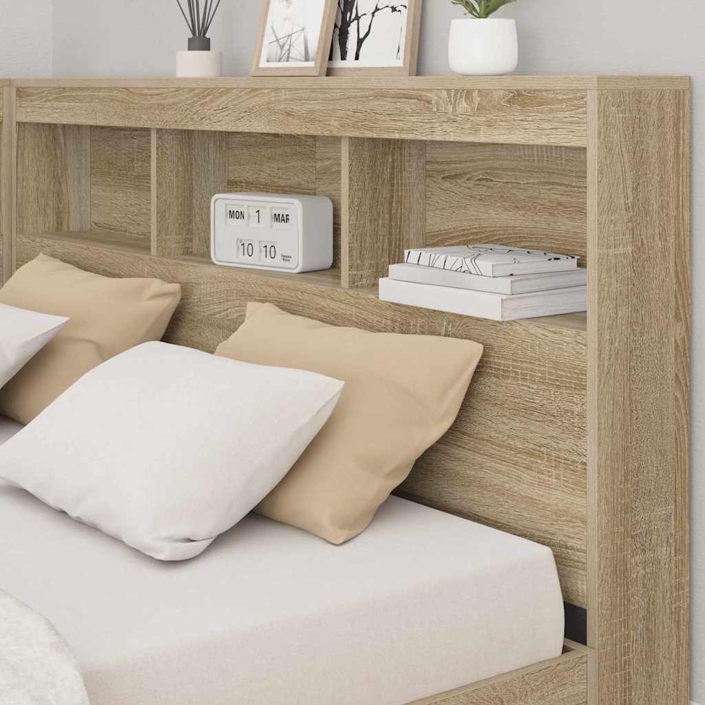 vidaXL Bookcase Bed Sonoma oak 160 x 200 cm Engineered wood