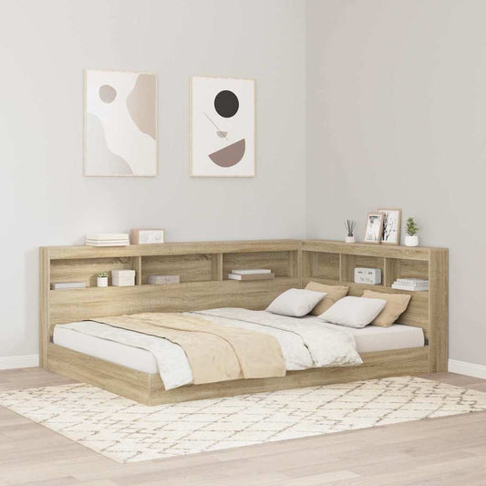 vidaXL Bookcase Bed Sonoma oak 160 x 200 cm Engineered wood