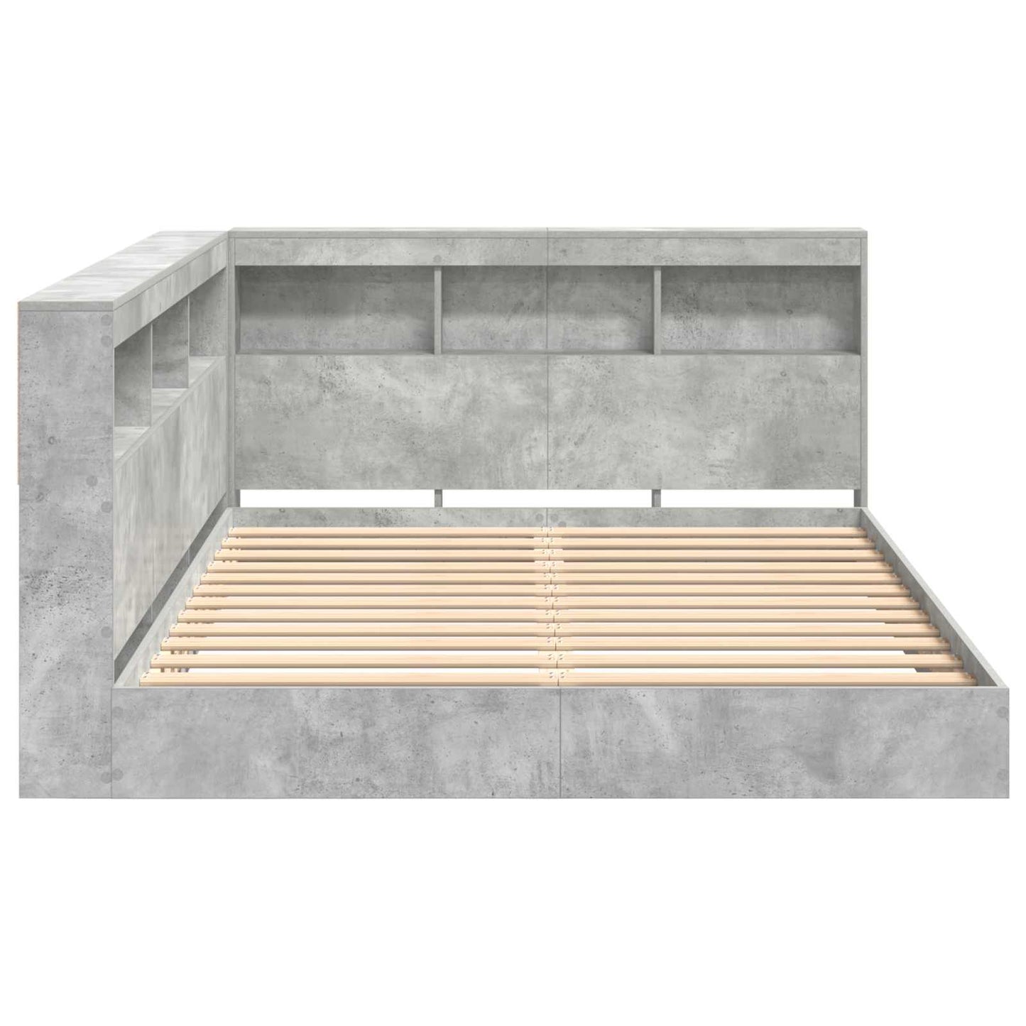 vidaXL Bookcase Bed Concrete grey 160 x 200 cm Engineered wood