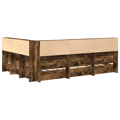 vidaXL Bookcase Bed Smoked oak 160 x 200 cm Engineered wood