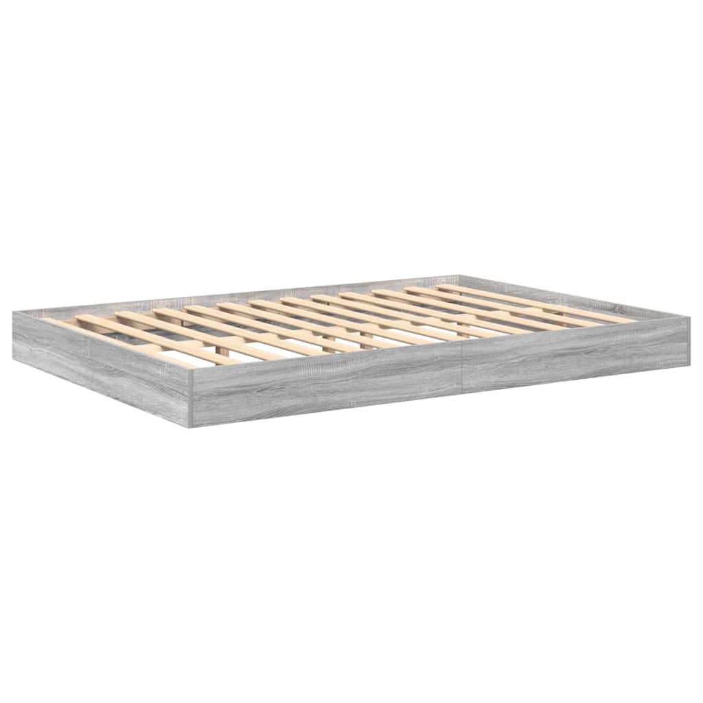vidaXL Bookcase Bed Grey sonoma 160 x 200 cm Engineered wood