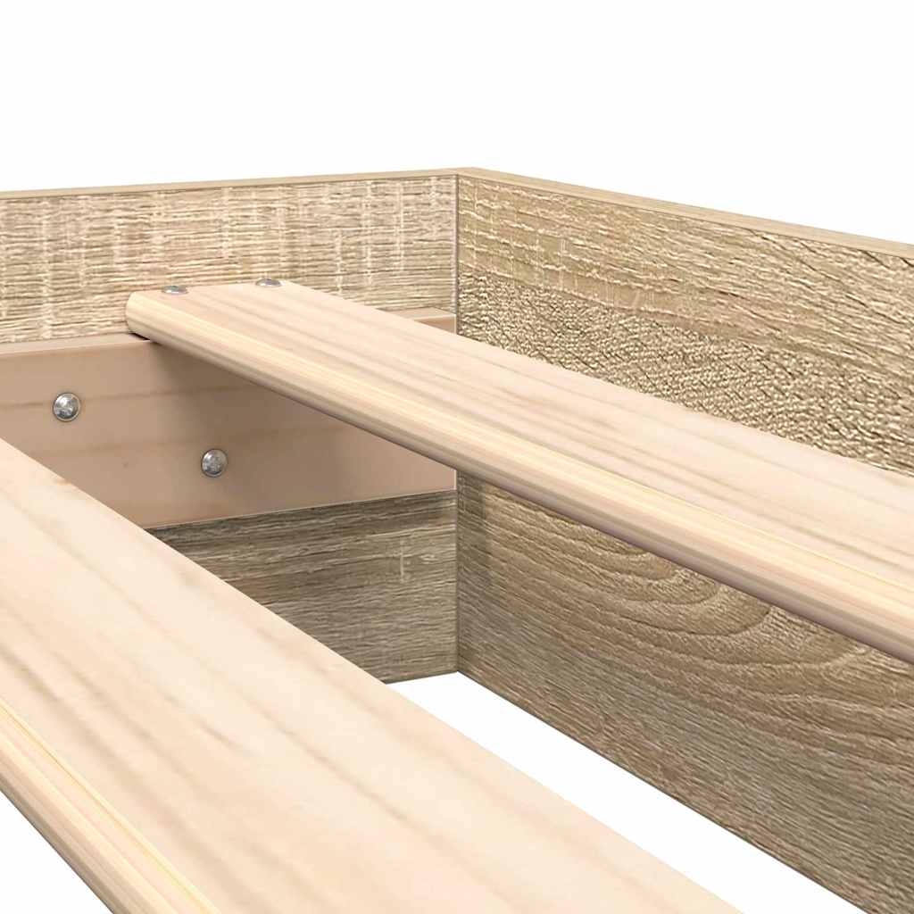 vidaXL Bookcase Bed with Shelf Sonoma oak 180 x 200 cm Engineered wood