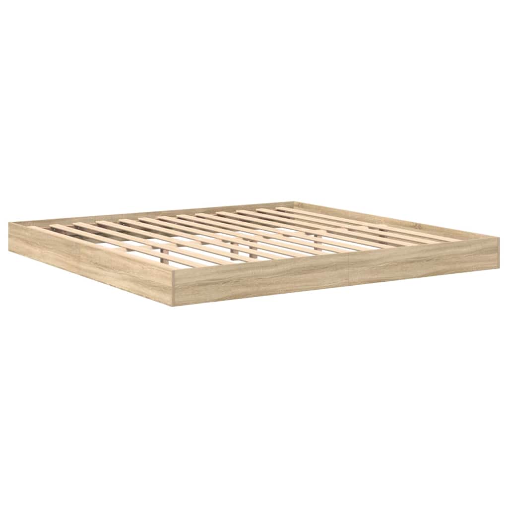 vidaXL Bookcase Bed with Shelf Sonoma oak 180 x 200 cm Engineered wood