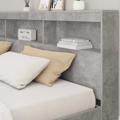 vidaXL Bookcase Bed Concrete grey 180 x 200 cm Engineered wood