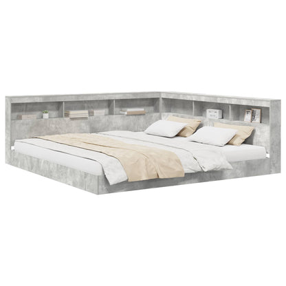 vidaXL Bookcase Bed Concrete grey 180 x 200 cm Engineered wood