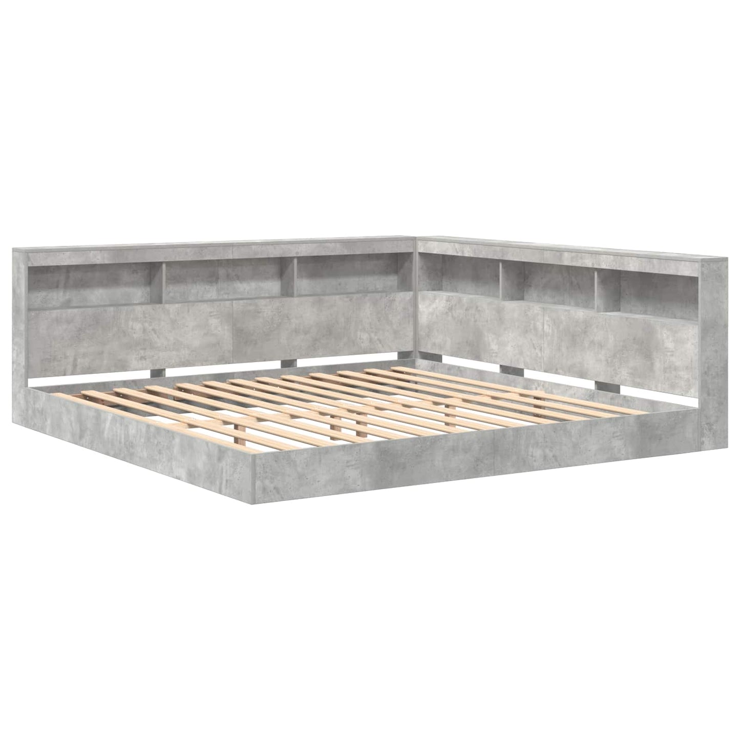 vidaXL Bookcase Bed Concrete grey 180 x 200 cm Engineered wood