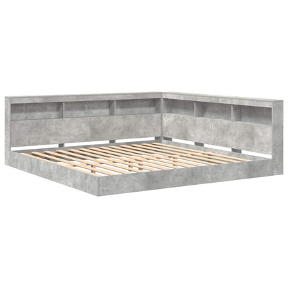 vidaXL Bookcase Bed Concrete grey 180 x 200 cm Engineered wood