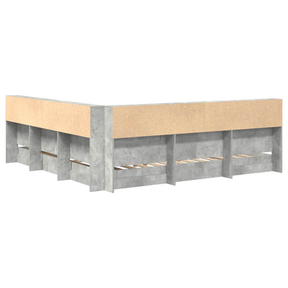 vidaXL Bookcase Bed Concrete grey 180 x 200 cm Engineered wood