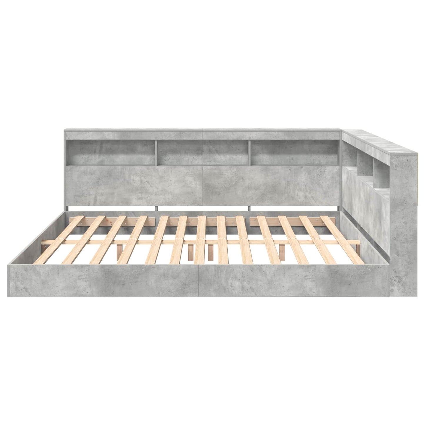 vidaXL Bookcase Bed Concrete grey 180 x 200 cm Engineered wood