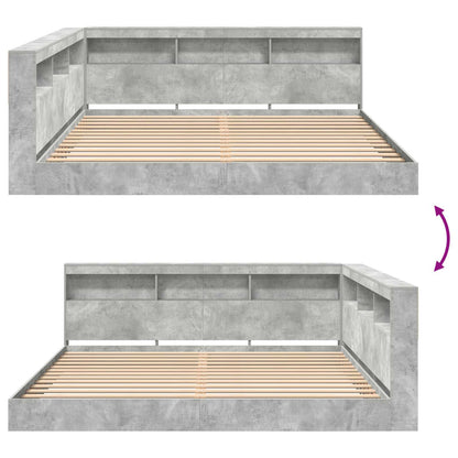 vidaXL Bookcase Bed Concrete grey 180 x 200 cm Engineered wood