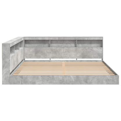 vidaXL Bookcase Bed Concrete grey 180 x 200 cm Engineered wood