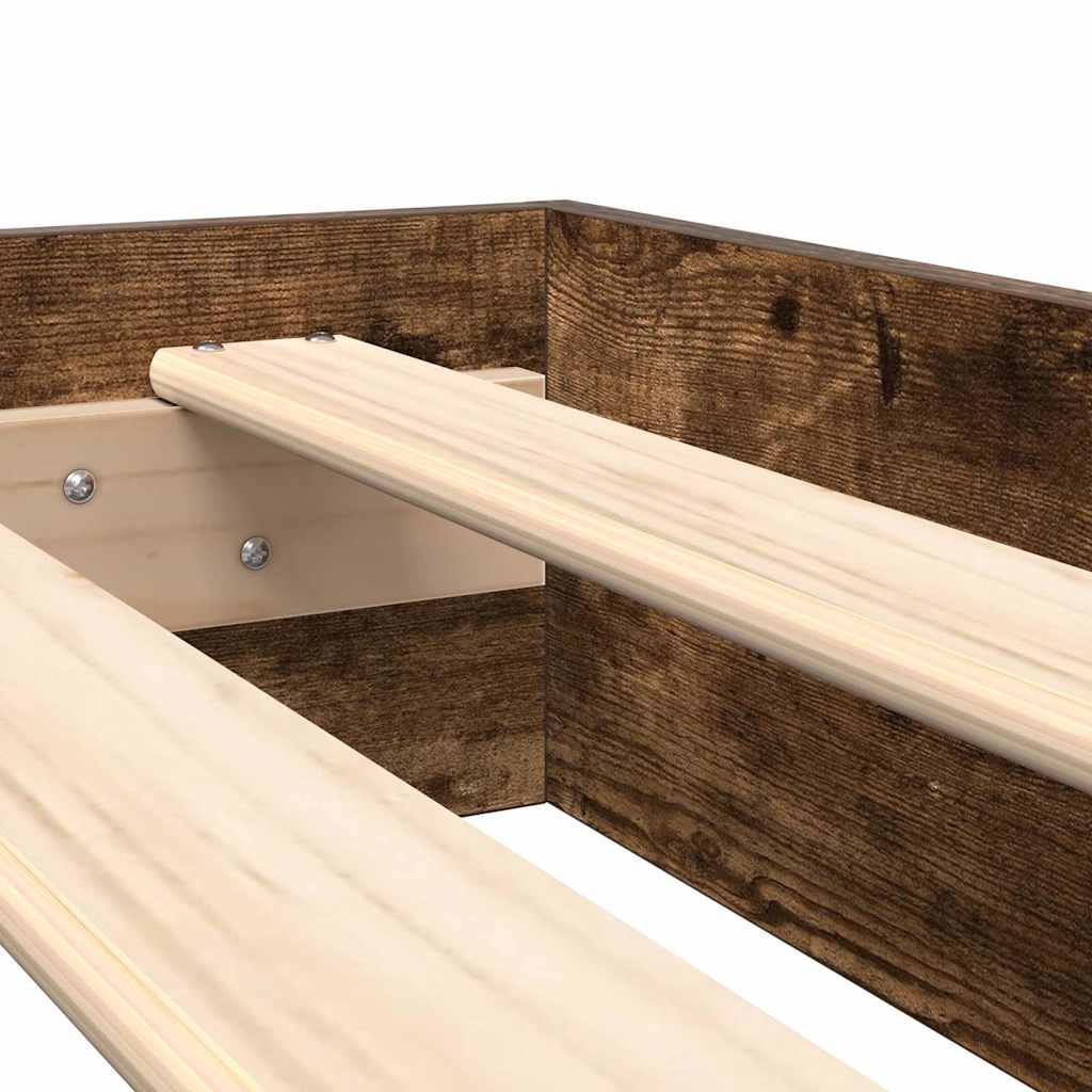 vidaXL Bookcase Bed Smoked oak 180 x 200 cm Engineered wood