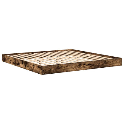 vidaXL Bookcase Bed Smoked oak 180 x 200 cm Engineered wood