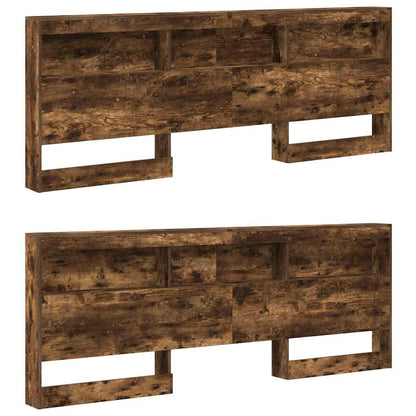 vidaXL Bookcase Bed Smoked oak 180 x 200 cm Engineered wood