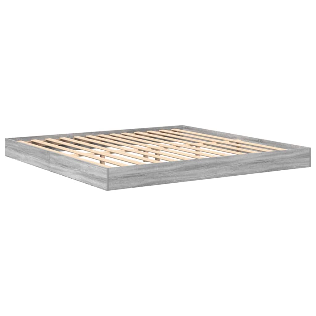 vidaXL Bookcase Bed Grey sonoma 180 x 200 cm Engineered wood
