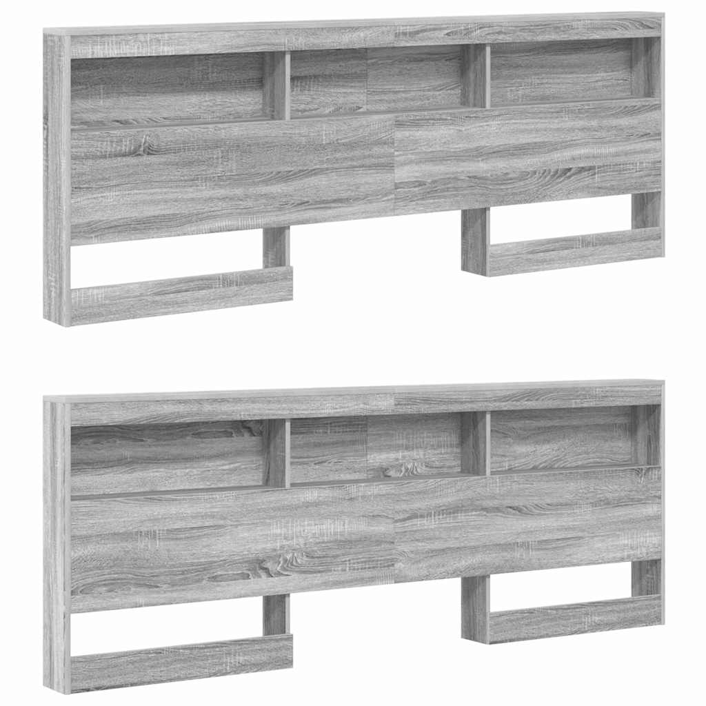 vidaXL Bookcase Bed Grey sonoma 180 x 200 cm Engineered wood