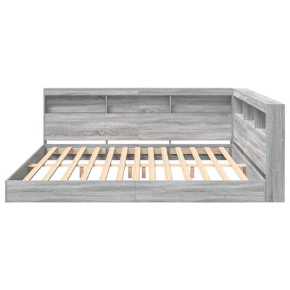 vidaXL Bookcase Bed Grey sonoma 180 x 200 cm Engineered wood