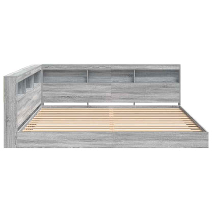 vidaXL Bookcase Bed Grey sonoma 180 x 200 cm Engineered wood