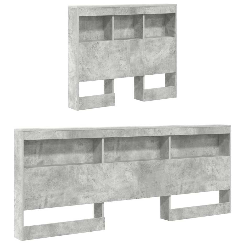 vidaXL Bookcase Bed Concrete Grey 75 x 190 cm Engineered wood