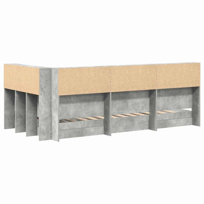 vidaXL Bookcase Bed Concrete Grey 75 x 190 cm Engineered wood