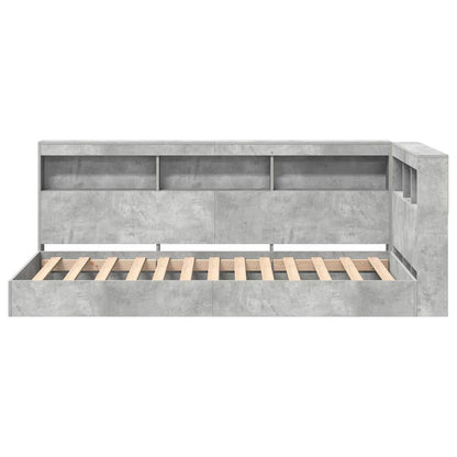 vidaXL Bookcase Bed Concrete Grey 75 x 190 cm Engineered wood
