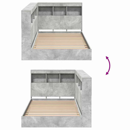 vidaXL Bookcase Bed Concrete Grey 75 x 190 cm Engineered wood