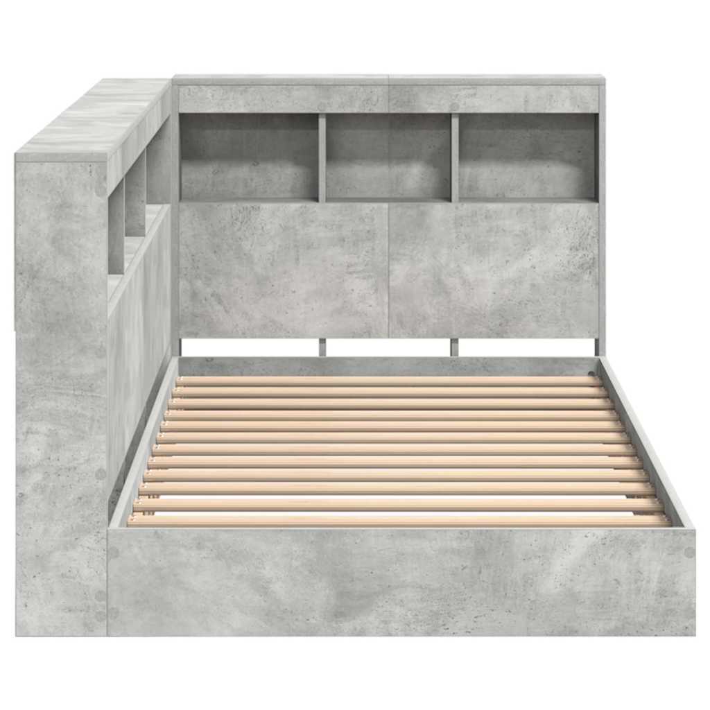 vidaXL Bookcase Bed Concrete Grey 75 x 190 cm Engineered wood