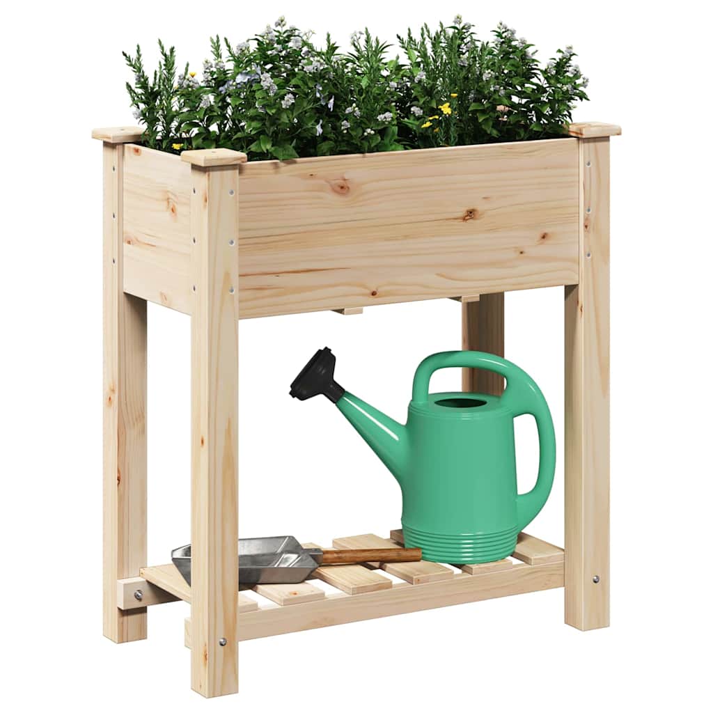 vidaXL Garden Planter Beige 71 x 37 x 76.5 cm Solid Fir Wood