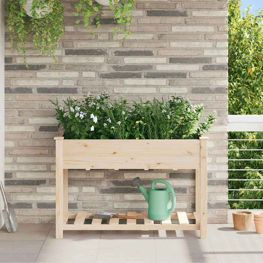 vidaXL Garden Planter Beige 115 x 59 x 76.5 cm Solid Fir Wood